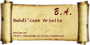 Behácsek Ariella névjegykártya